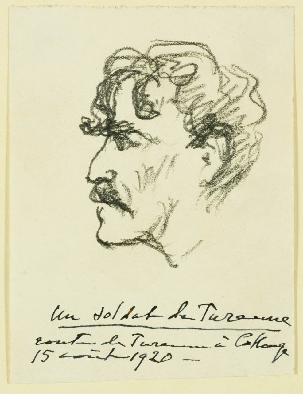 Gaëtan Dumas dessin Un soldat de Tura[illisible] Limousin 1920 1957.183.54 Photo