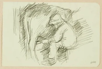 Gaëtan Dumas dessin Traite d'une vache 1950 1957.183.56 Photo