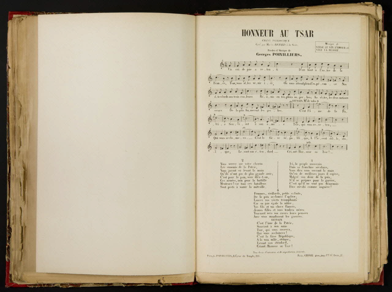 album HONNEUR AU TSAR  Chanson Patriotique  Pour fêter la Visite des Souverains russes en France 1957.22.3.26.2 Photo