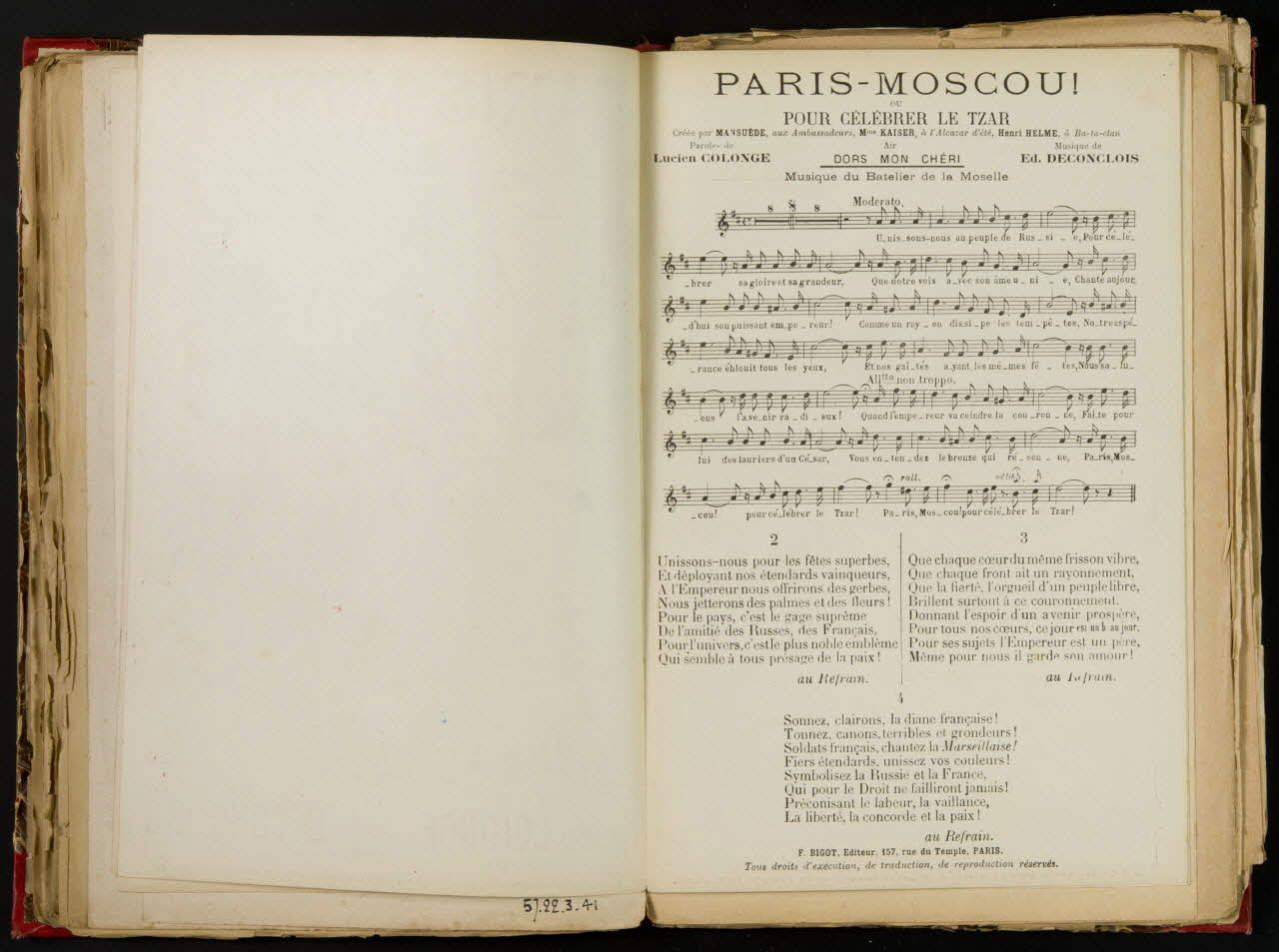 album PARIS-MOSCOU  OU POUR CELEBRER  LE TZAR 1957.22.3.43 Photo