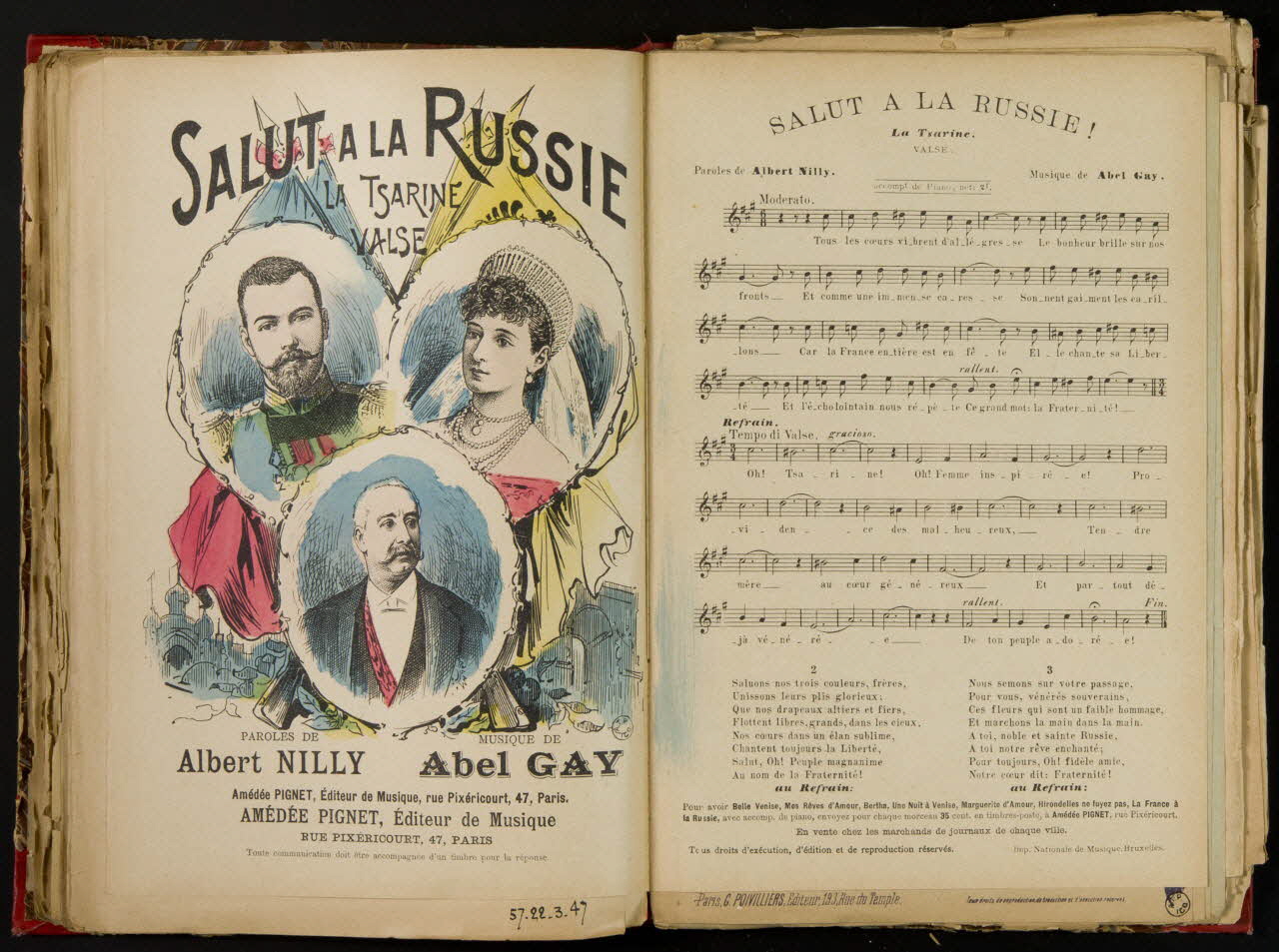 album SALUT A LA RUSSIE  LA TSARINE  VALSE 1957.22.3.48 Photo