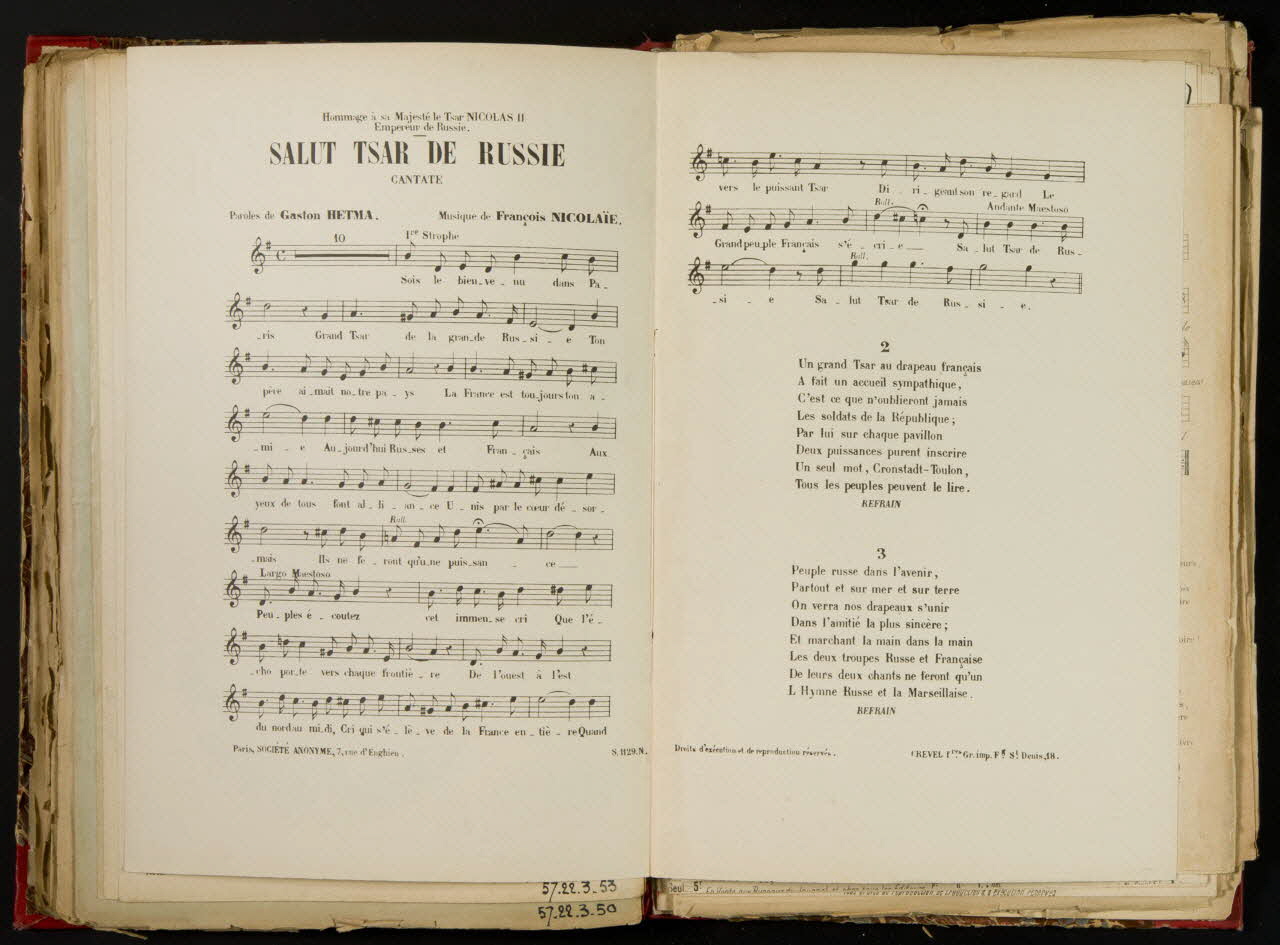 album SALUT TZAR DE RUSSIE  CANTATE 1957.22.3.54 Photo