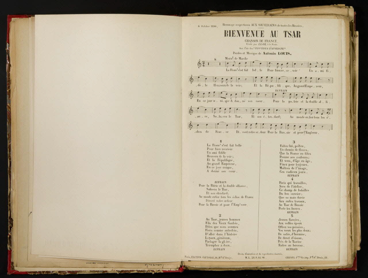 album Bienvenue au Tsar !  Chanson de France 1957.22.3.9 Photo