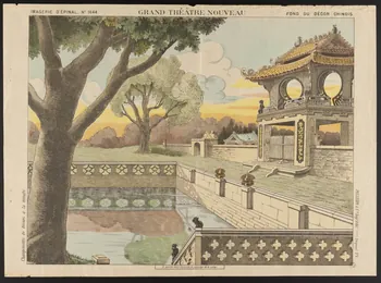 estampe GRAND THEATRE NOUVEAU FOND DU DECOR CHINOIS 1957.24.6 Photo