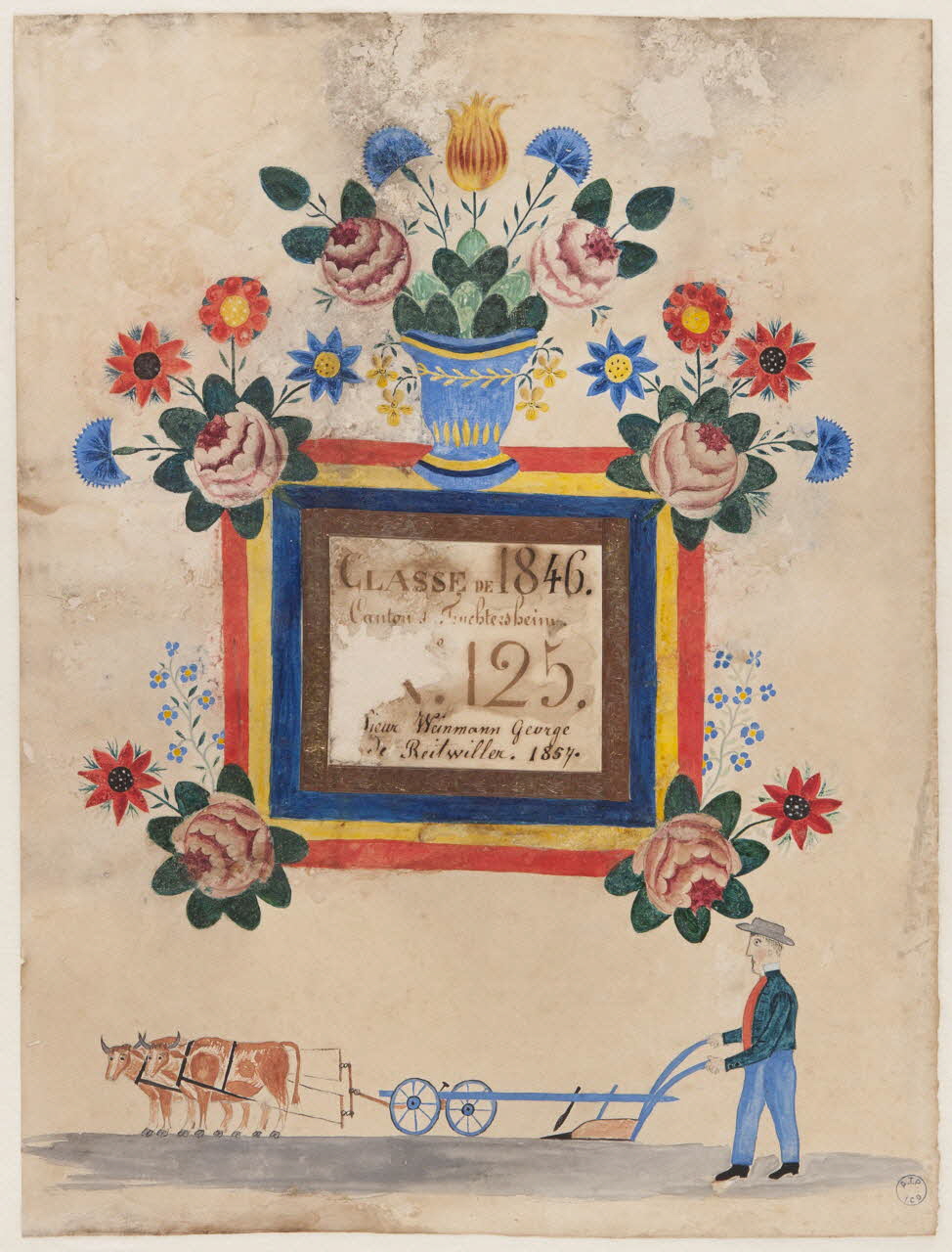 numéro de conscrit Numéro de conscrit de Truchtersheim 1846 1957.34.1 Photo