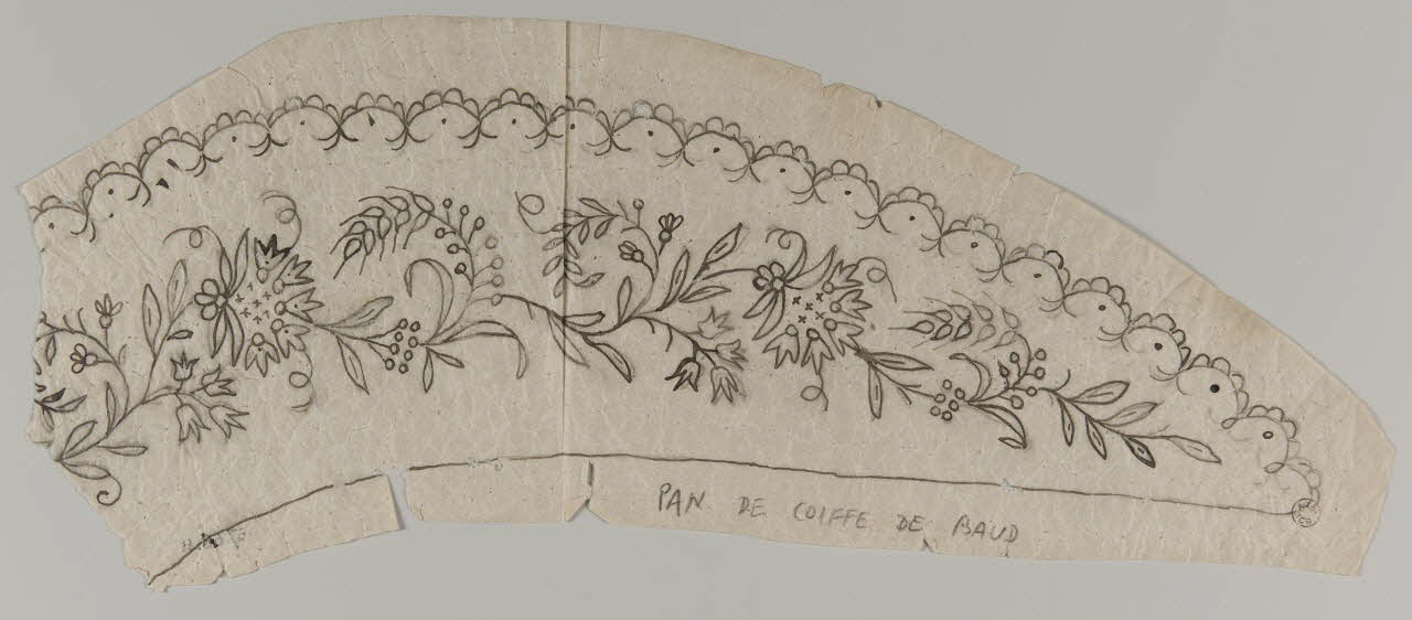 dessin Modèle de broderie pour costume du Morbihan 1880-1920 1957.68.11 Photo