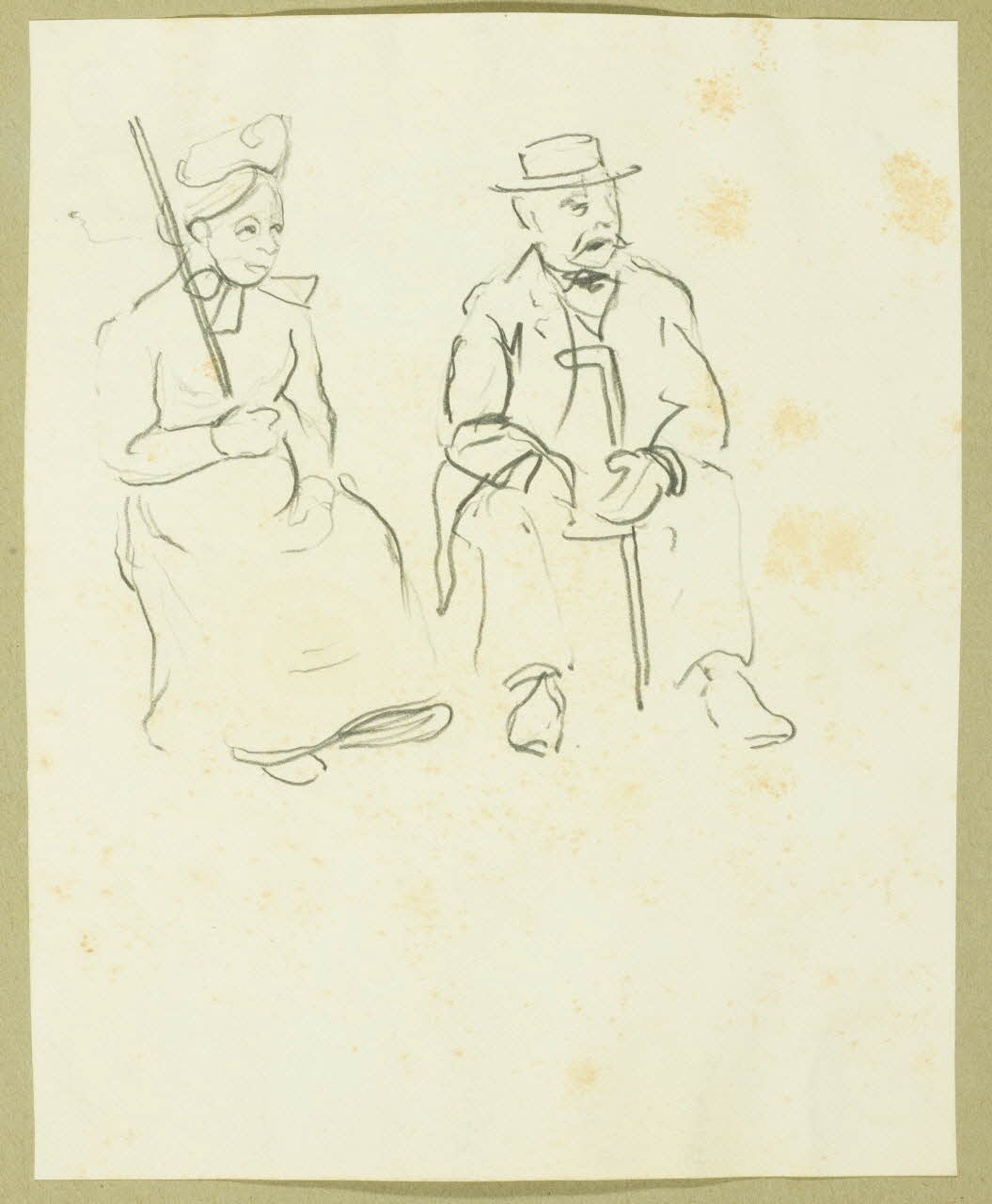 Gaëtan Dumas ensemble (8) Huit feuilles d'études de figures au jardin public de Bordeaux Bordeaux 1909 1957.74.118/125 Photo
