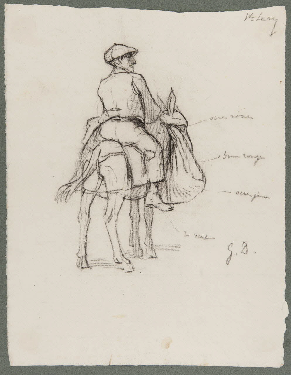 dessin Homme à dos d'âne 1957.74.156 Photo