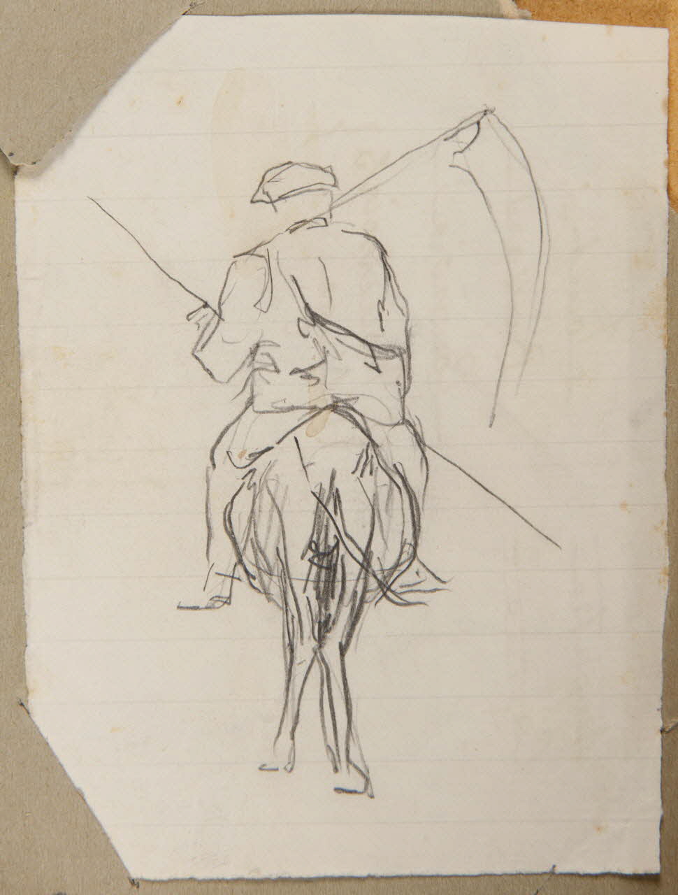 dessin Homme sur un cheval portant une faux 1957.74.199 Photo
