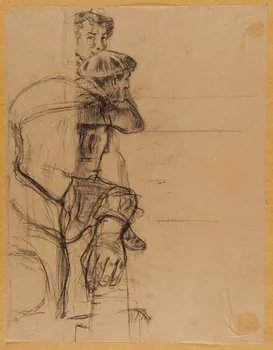 Gaëtan Dumas dessin Le trinquet d'Espelette, spectateurs 1913 1957.74.232  Photo
