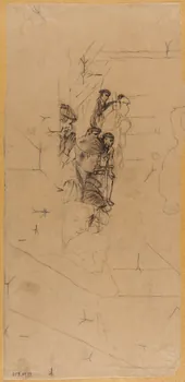 Gaëtan Dumas dessin Le trinquet d'Espelette, spectateurs 1913 1957.74.235 Photo