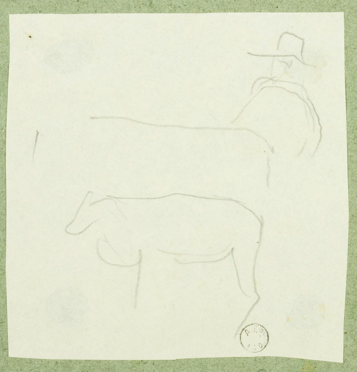 Gaëtan Dumas dessin Etudes de bovin et de paysan Salers 1911 1957.74.27 Photo