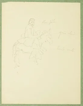 Gaëtan Dumas dessin Esquisse d'un homme monté sur un âne Bonifacio 1912 1957.74.280 Photo