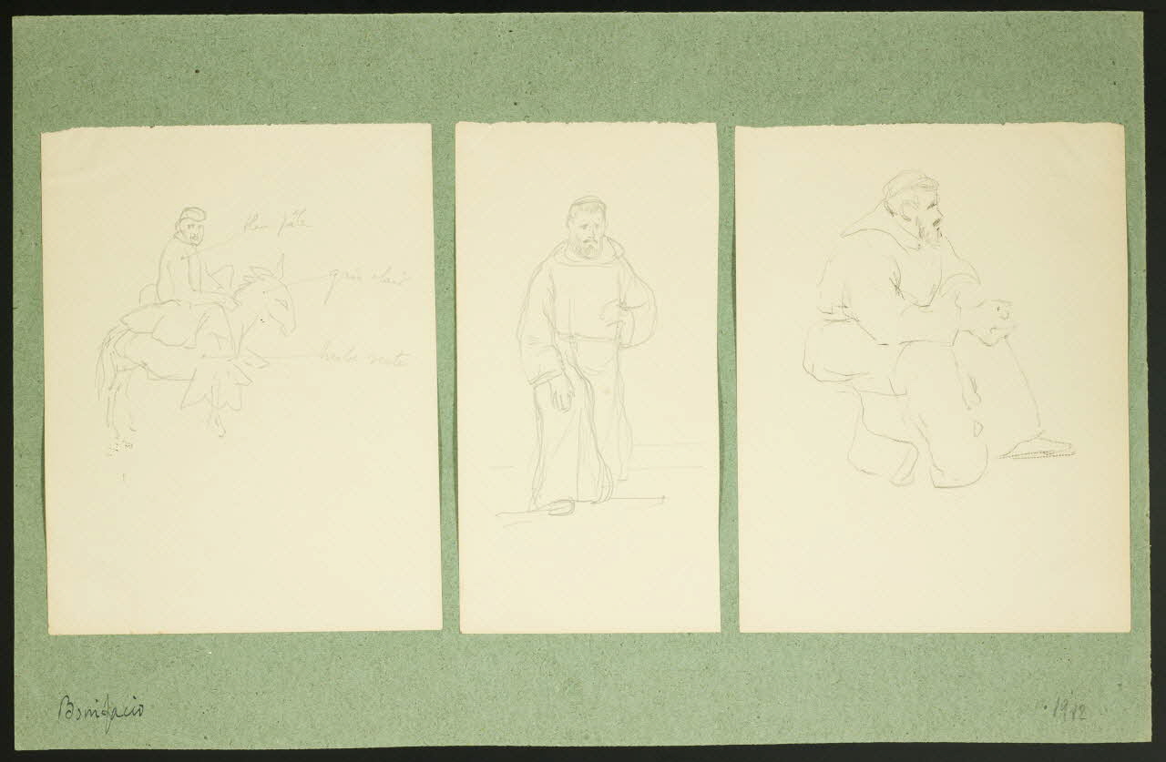 Gaëtan Dumas dessin Esquisse d'un homme monté sur un âne Bonifacio 1912 1957.74.280 Photo