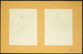 Gaëtan Dumas dessin Homme monté sur un âne Bonifacio 1912 1957.74.284  Photo