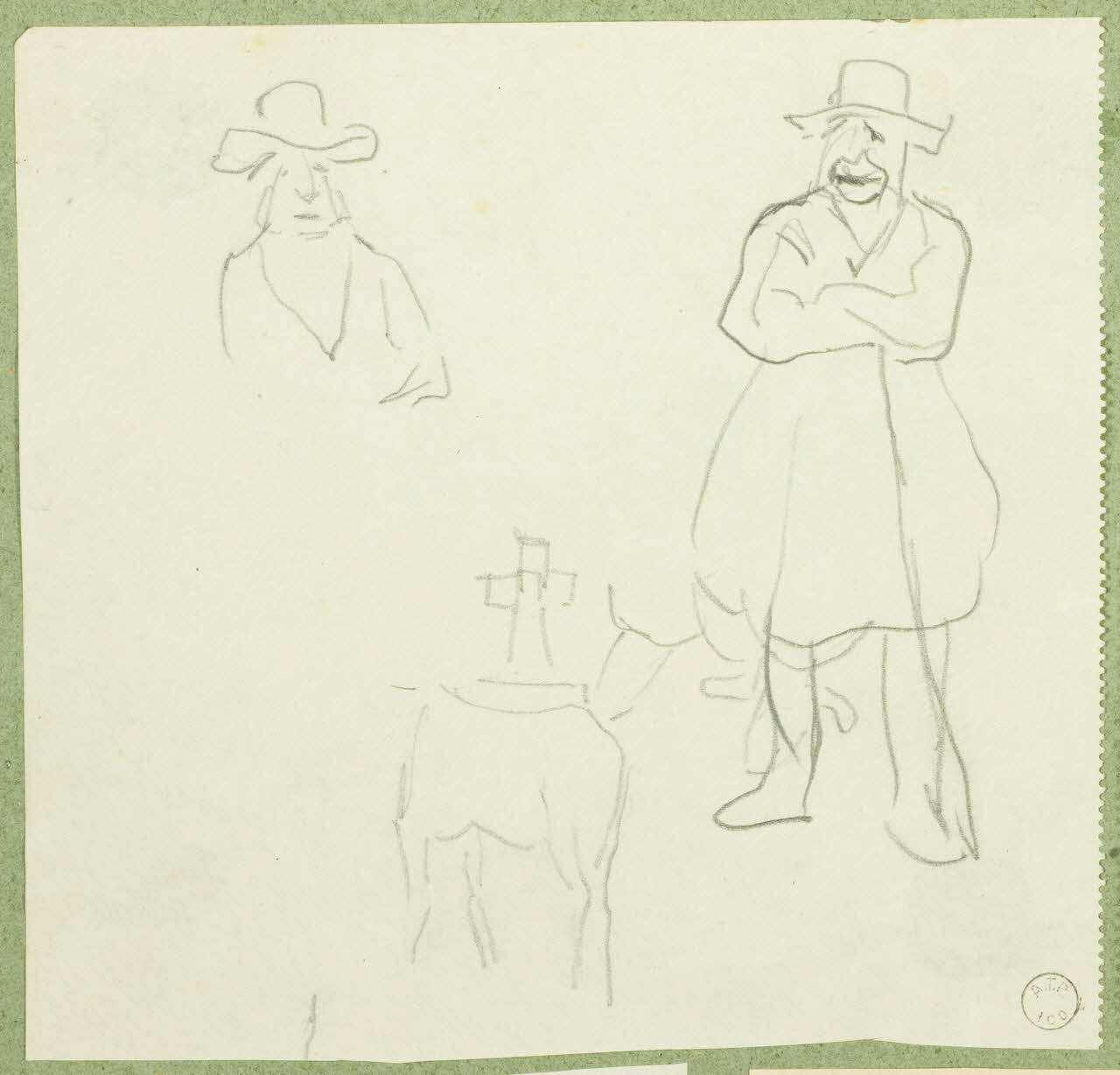 Gaëtan Dumas dessin Esquisse d'homme Salers 1911 1957.74.41 Photo