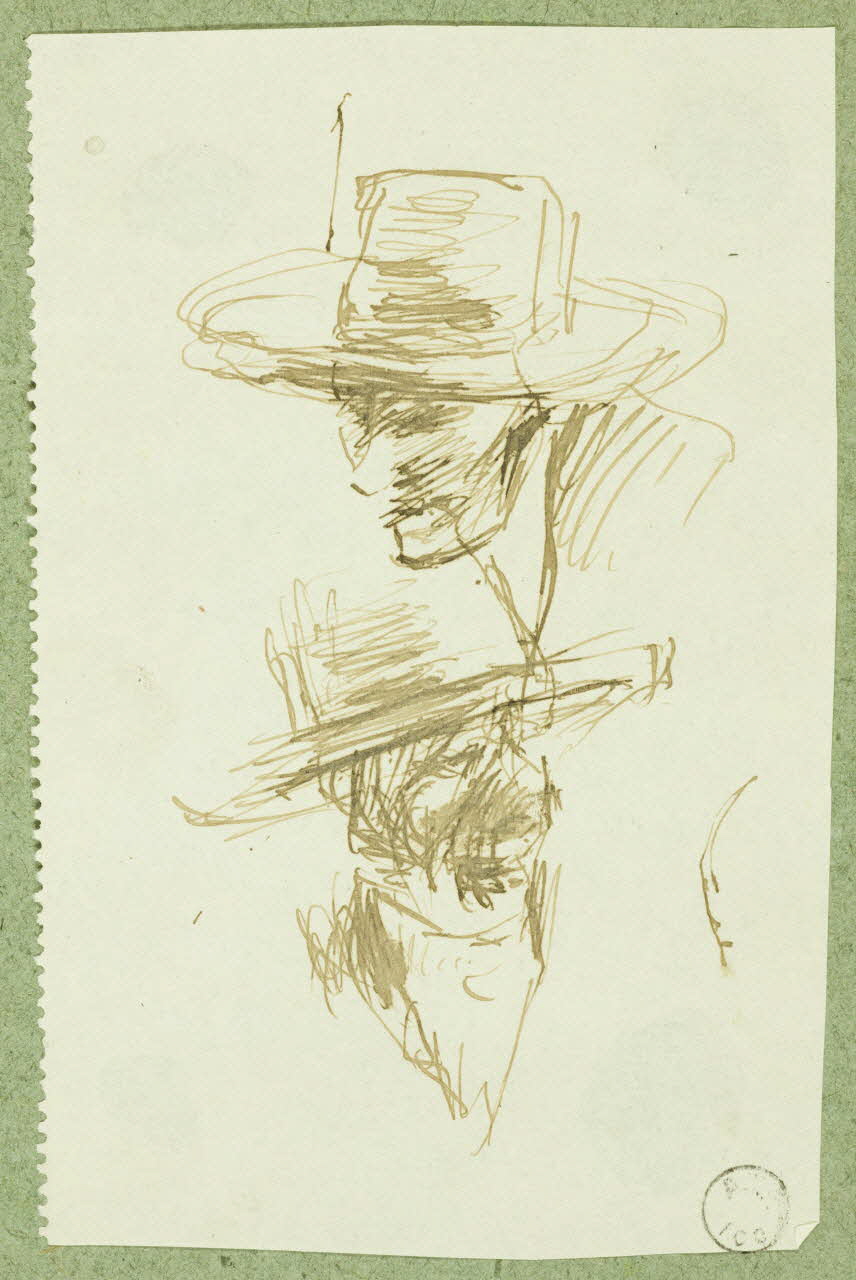 Gaëtan Dumas dessin Esquisse : têtes d'hommes Salers 1911 1957.74.48 Photo