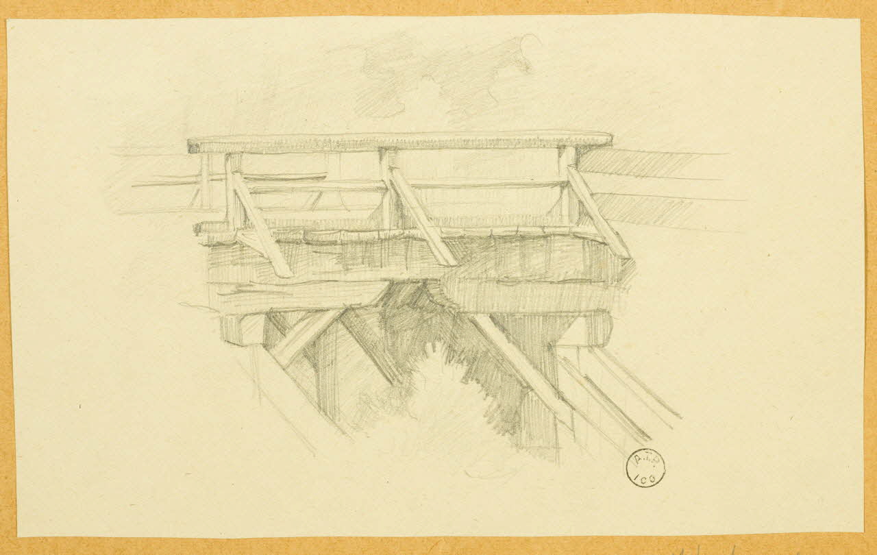 Gaëtan Dumas dessin Le pont de bois Landes 1897 1957.74.54 Photo