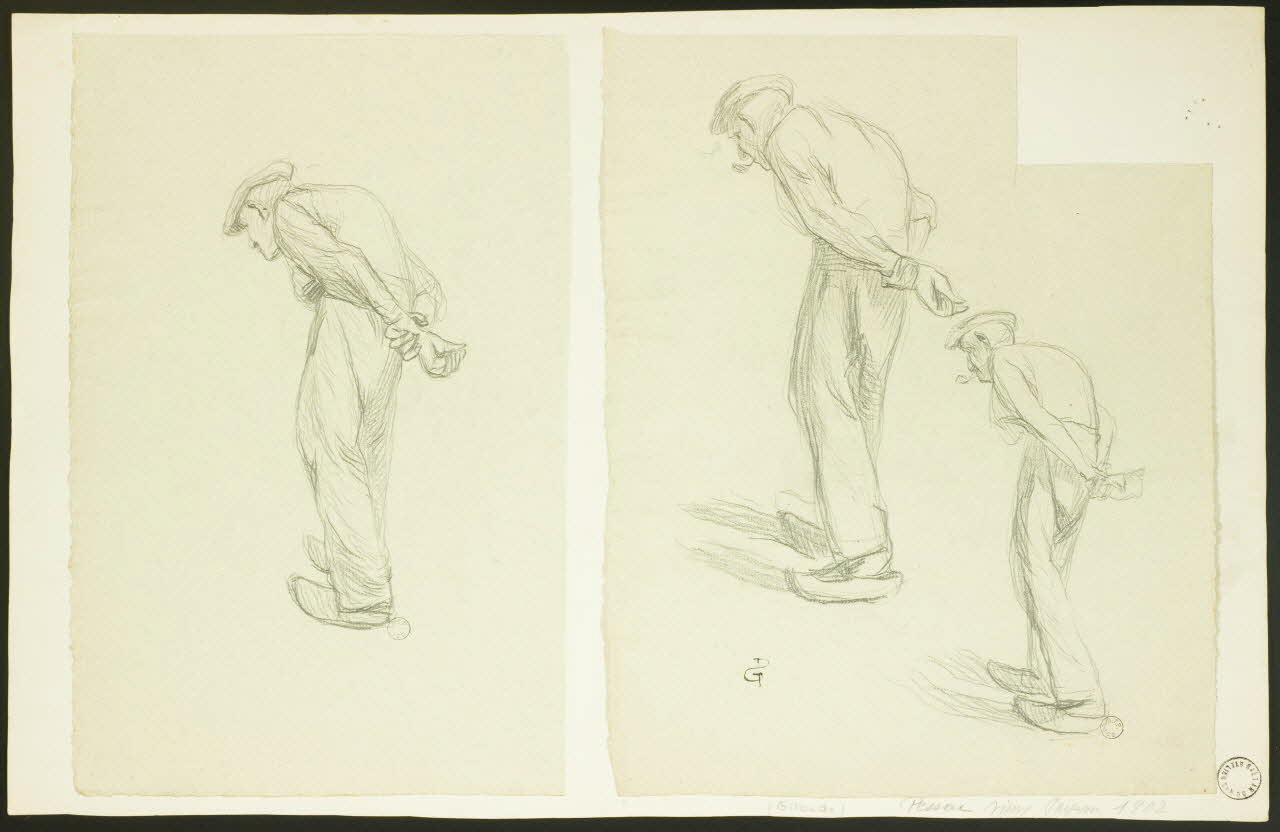 Gaëtan Dumas ensemble (2) Deux feuilles d'études de paysan 1902 1957.74.60/61 Photo