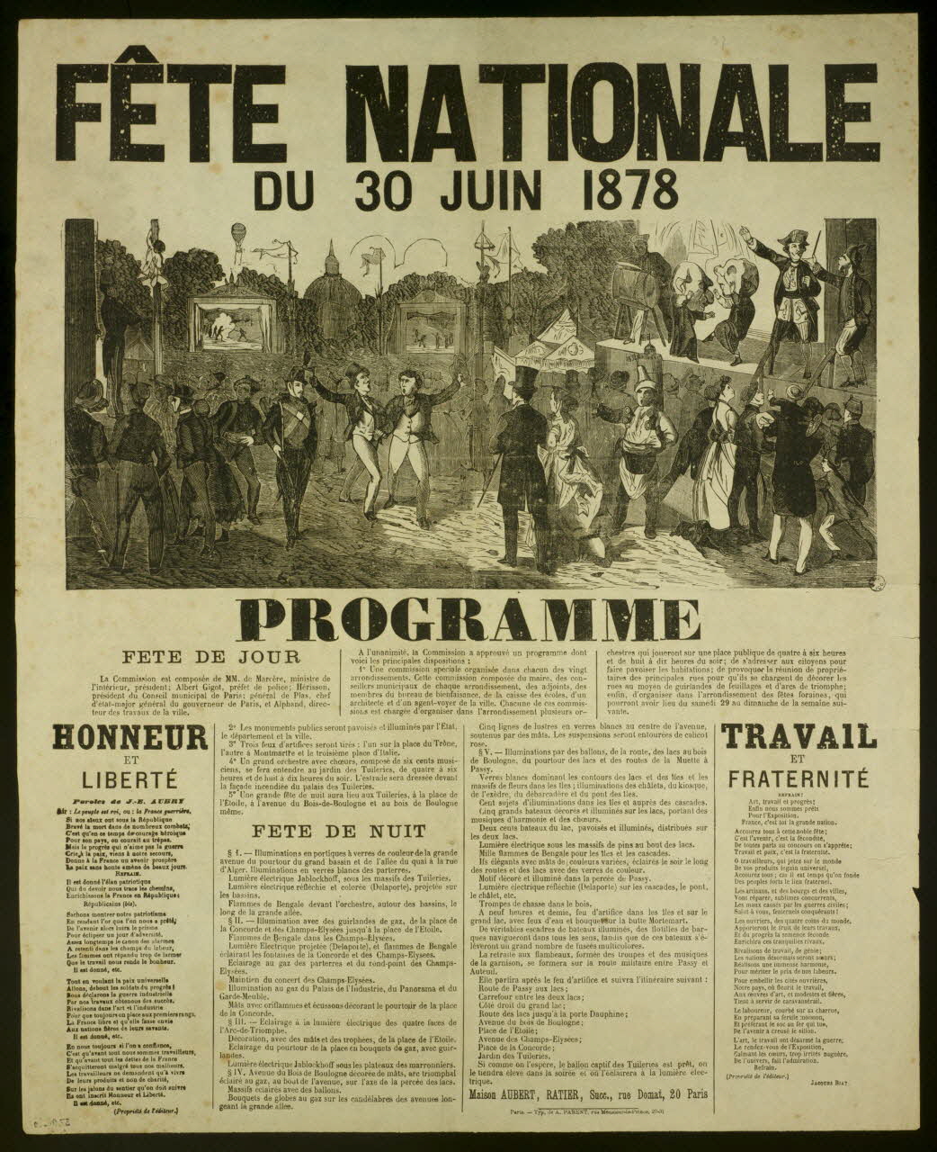 estampe FETE NATIONALE  DU 30 JUIN 1878 1957.96.16 Photo