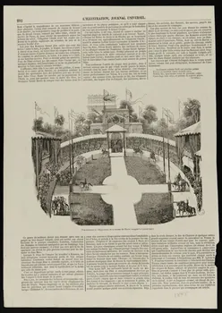 estampe L'ILLUSTRATION, JOURNAL UNIVERSEL.  (Vue intérieure de l'Hippodrome de la barrière de l'Etoile, inauguré le 3 juillet 1845.) 1957.96.9 Photo
