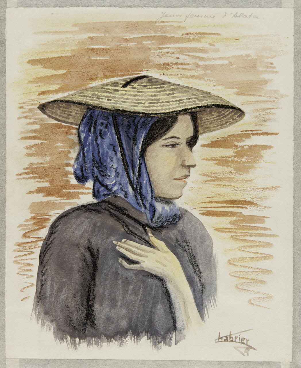 Chabrier L.R. dessin Jeune femme d'Alata 1958 1958.111.6 Photo