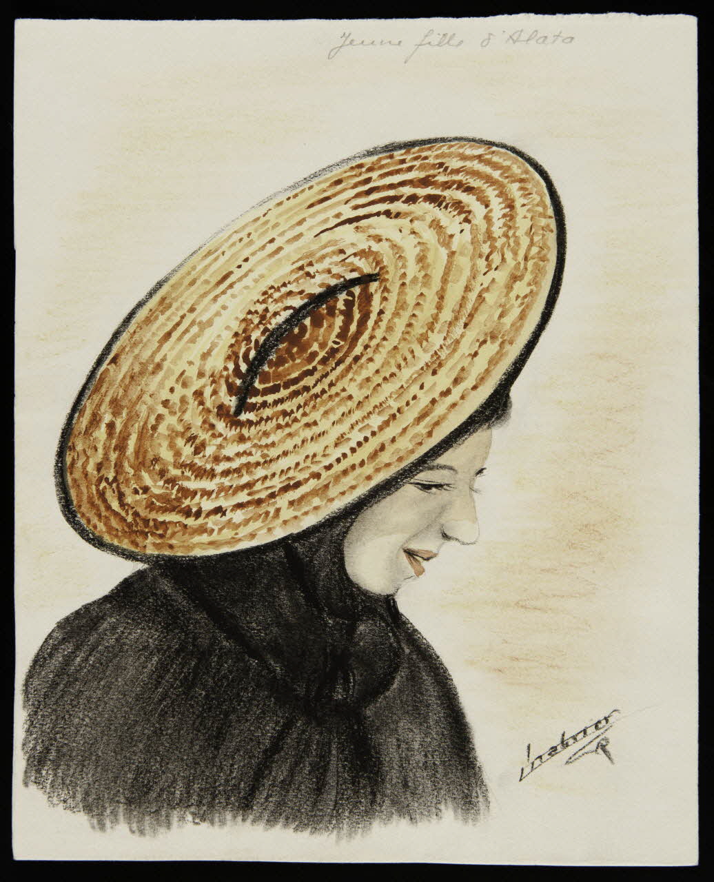 Chabrier L.R. dessin Jeune fille d'Alata 1958 1958.111.7 Photo