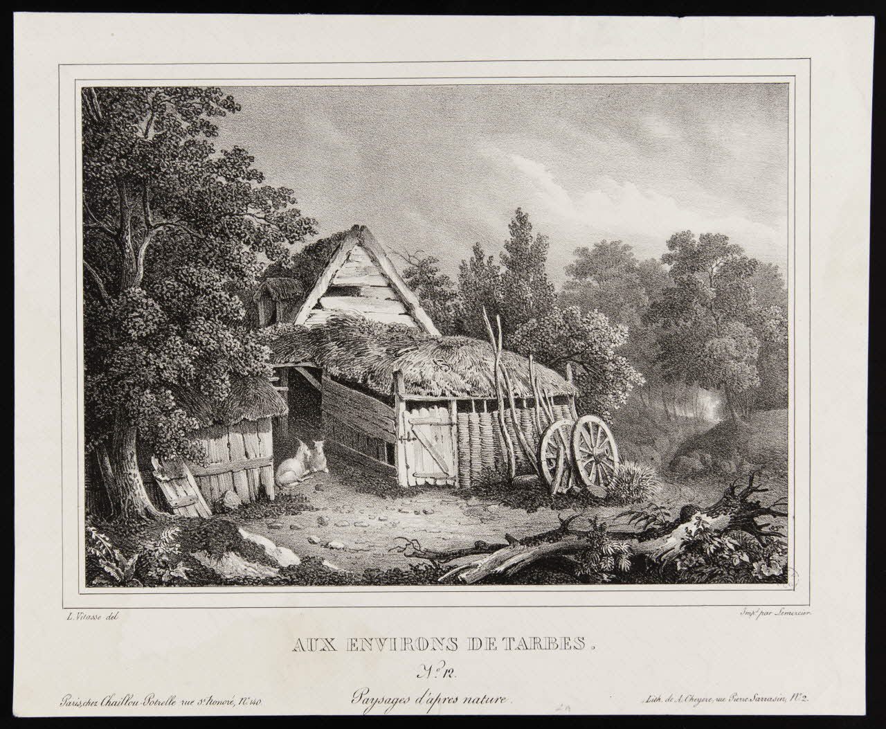 estampe AUX ENVIRONS DE TARBES. 1958.116.33 Photo