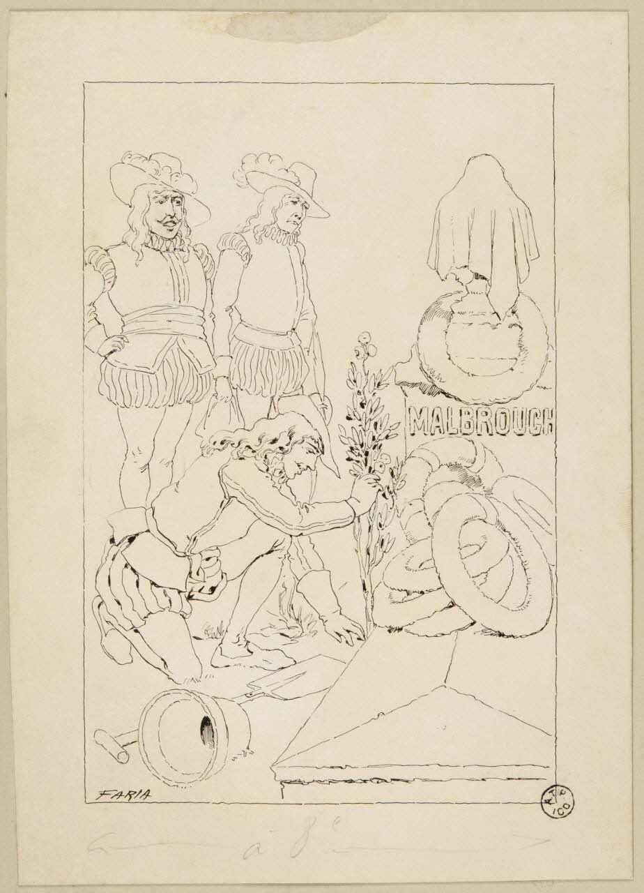 Faria dessin Malbrough est porté en terre 1886 1958.12.12 Photo