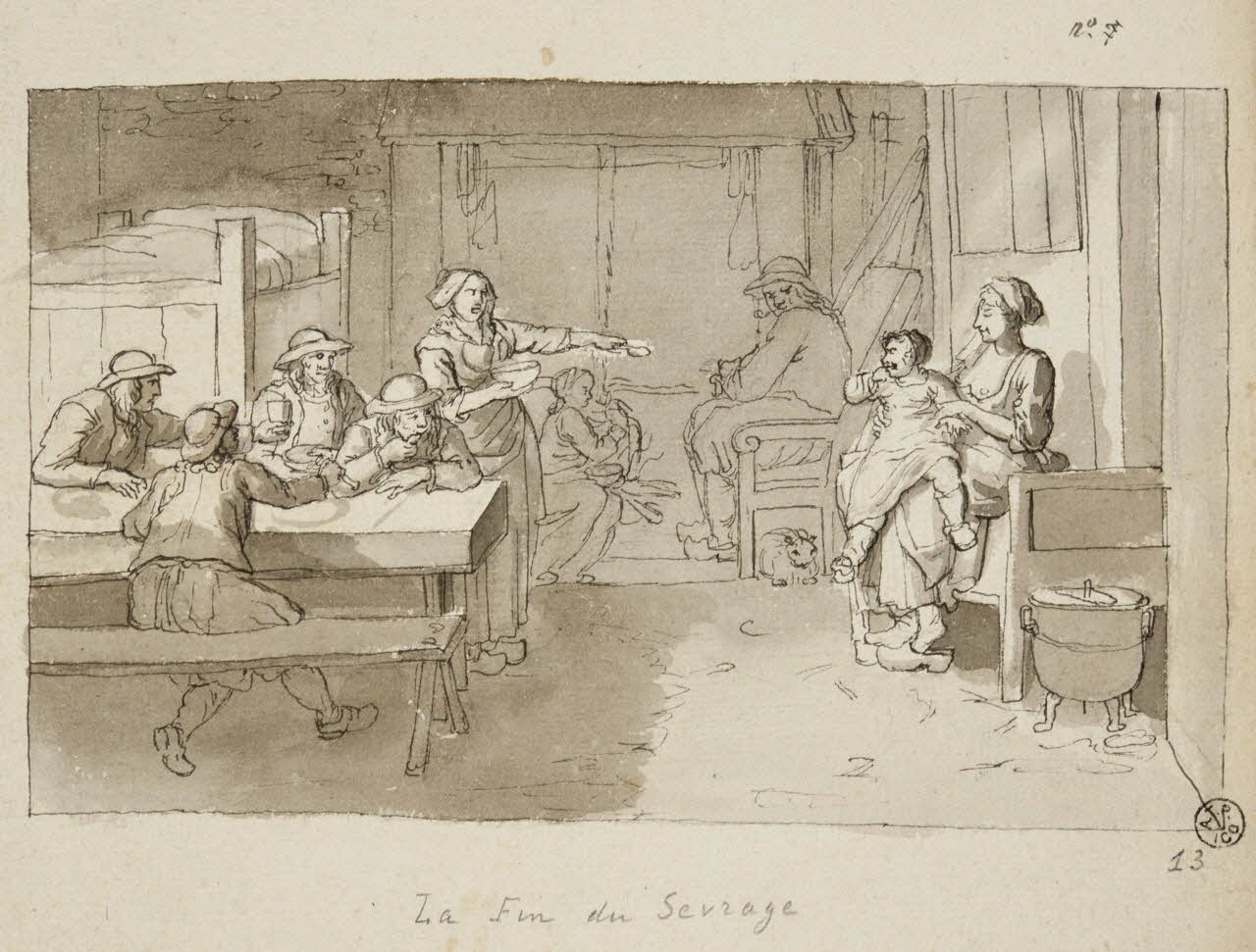 Olivier PERRIN partie d'un ensemble de dessins La Fin du Sevrage Bretagne, France 1805-1815 1958.37.1.13 Photo