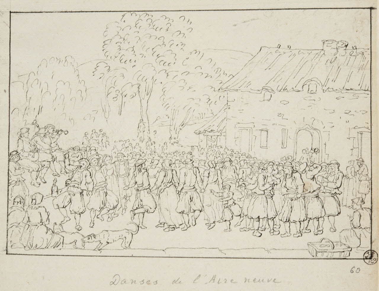 Olivier PERRIN partie d'un ensemble de dessins Danses de l'Aire neuve Bretagne, France 1805-1815 1958.37.1.60 Photo