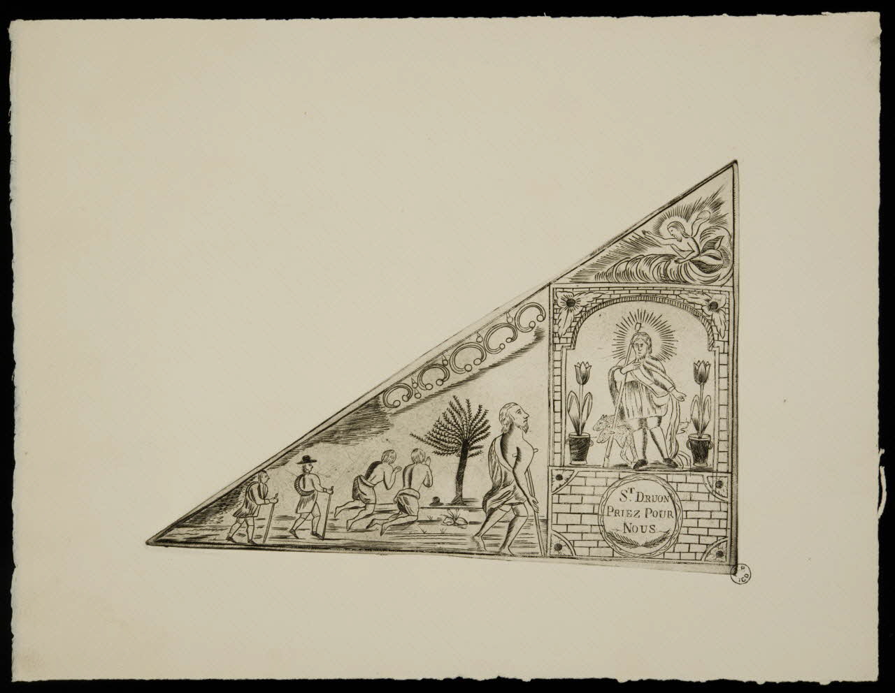 drapelet de pélerinage ST. DRUON  PRIEZ POUR  NOUS 1958.4.39 Photo