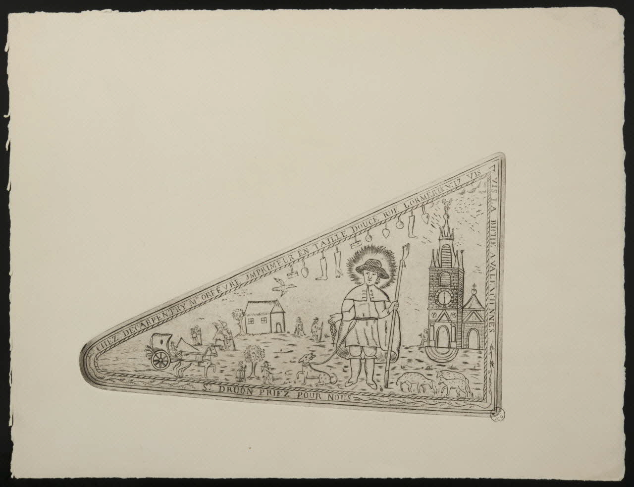 drapelet de pélerinage ST. DRUON PRIEZ POUR NOUS 1958.4.41 Photo