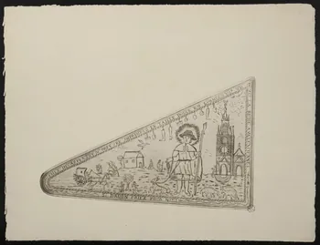 drapelet de pélerinage ST. DRUON PRIEZ POUR NOUS 1958.4.41  Photo