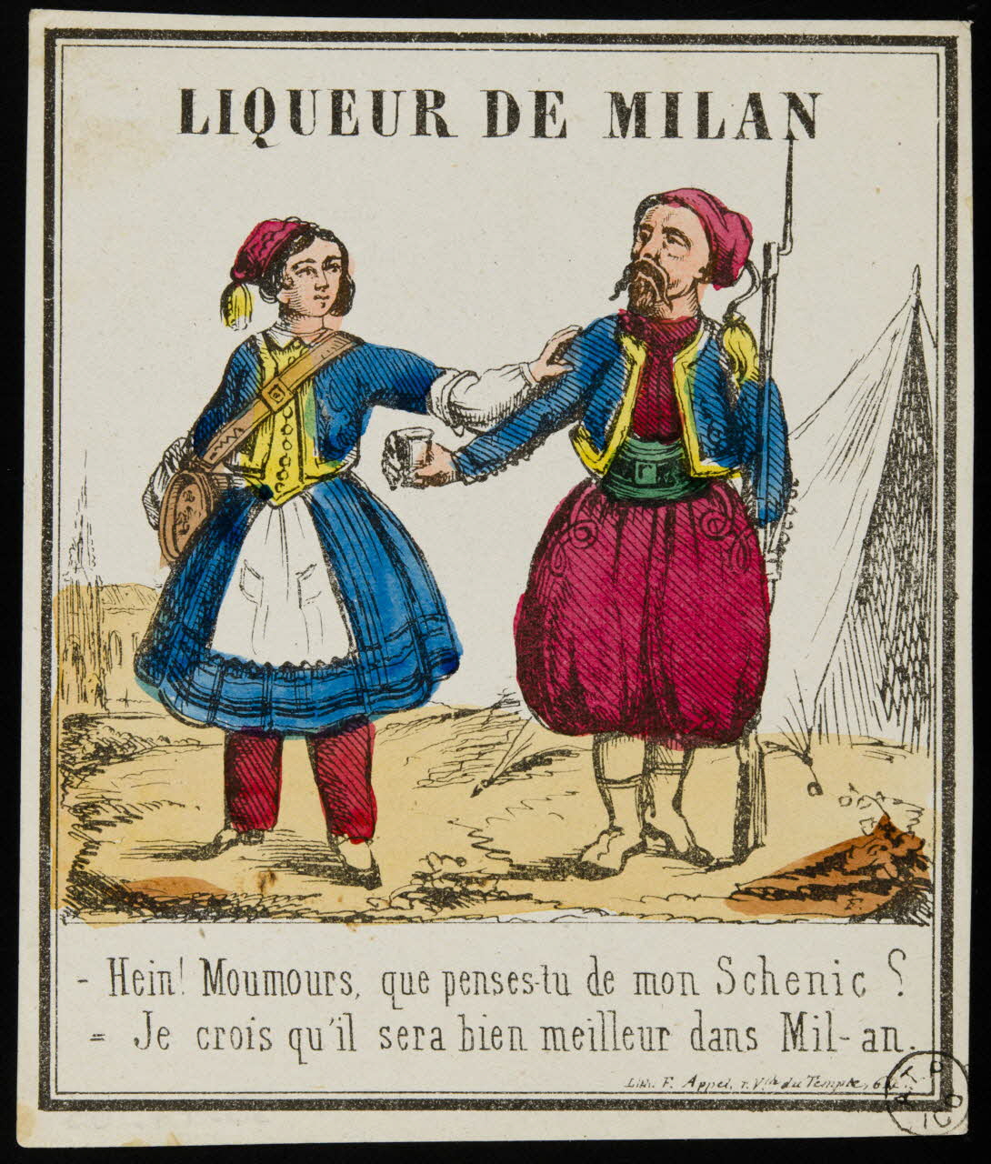 étiquette publicitaire LIQUEUR DE MILAN 1958.44.105 Photo