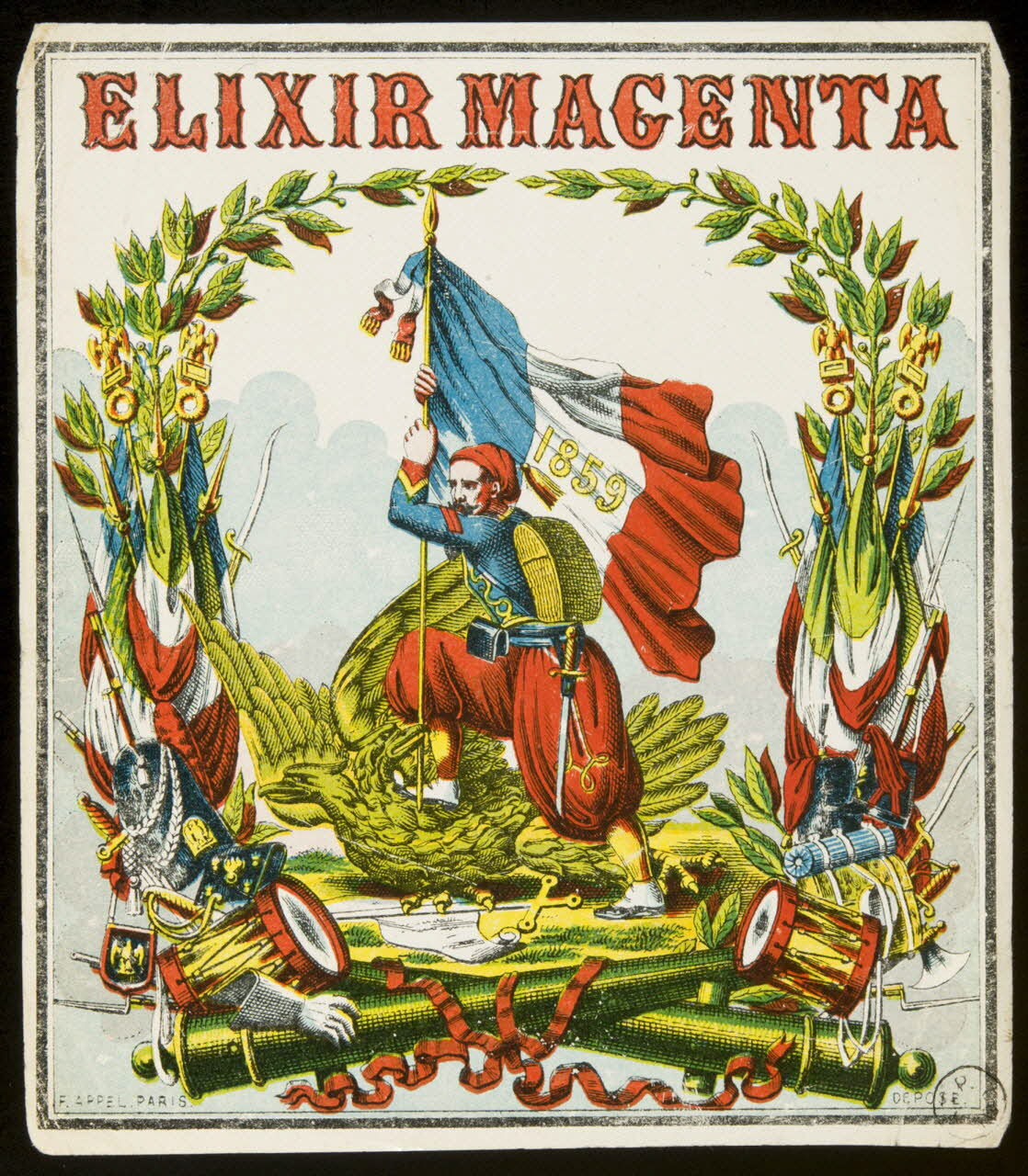 étiquette publicitaire ELIXIR MAGENTA 1958.44.117 Photo
