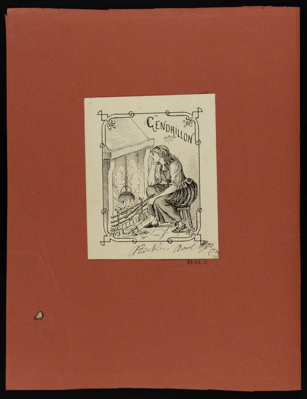 Becker partie d'un ensemble de dessins CENDRILLON 1901 1958.52.11 Photo