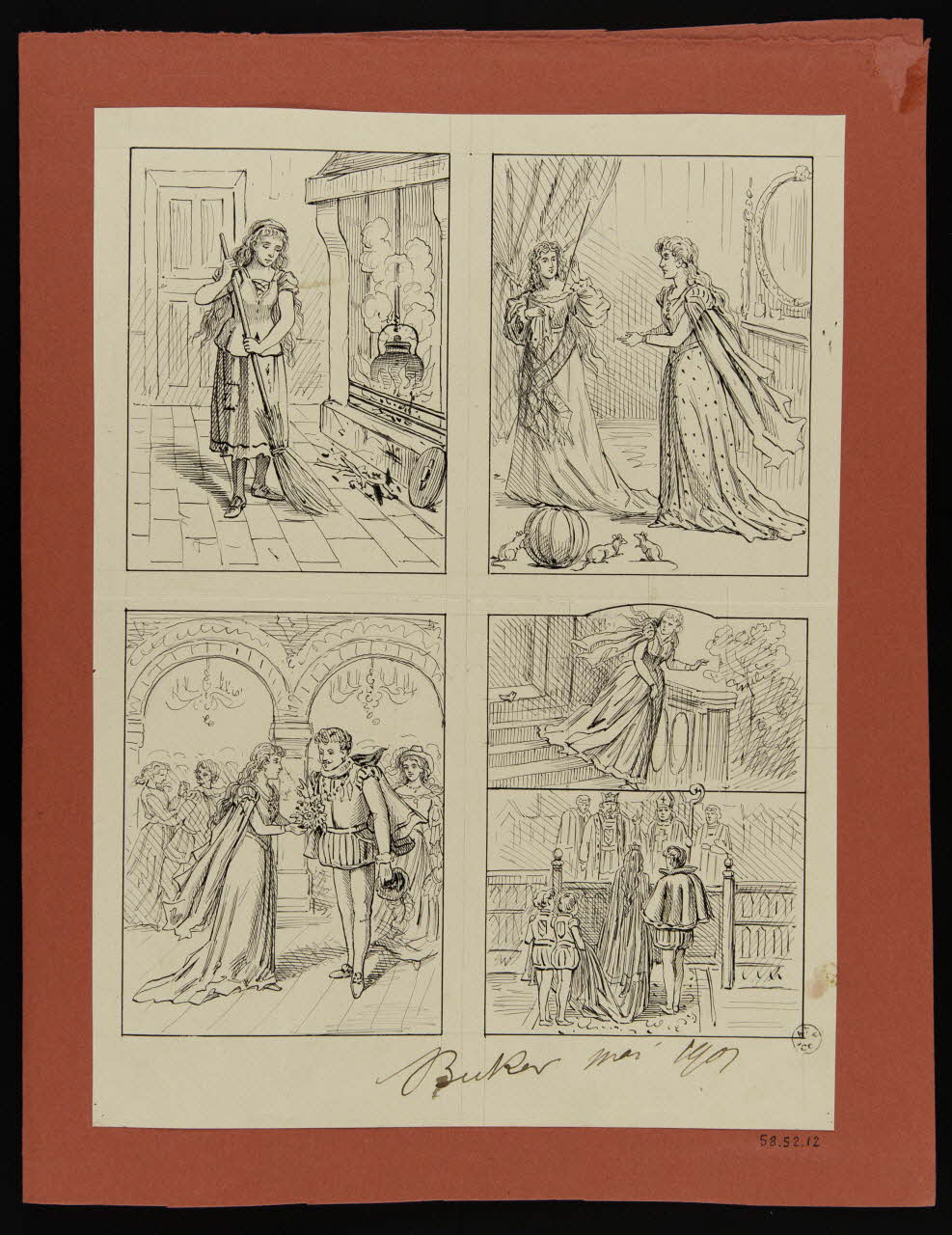 Becker partie d'un ensemble de dessins Cendrillon 1901 1958.52.12 Photo