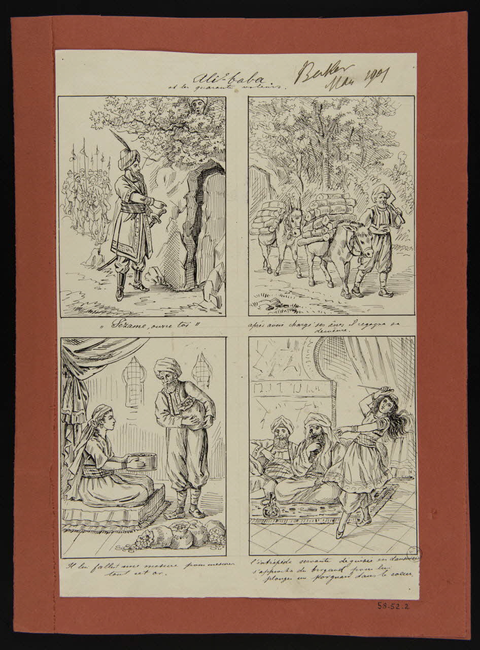 Becker partie d'un ensemble de dessins Ali Baba  et les quarante voleurs 1901 1958.52.2 Photo
