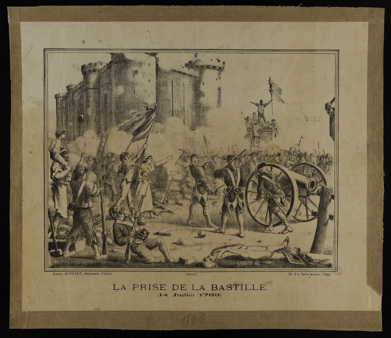 Roppart Raoul estampe LA PRISE DE LA BASTILLE  (14 Juillet 1789) Paris 1837 1958.52.36 Photo