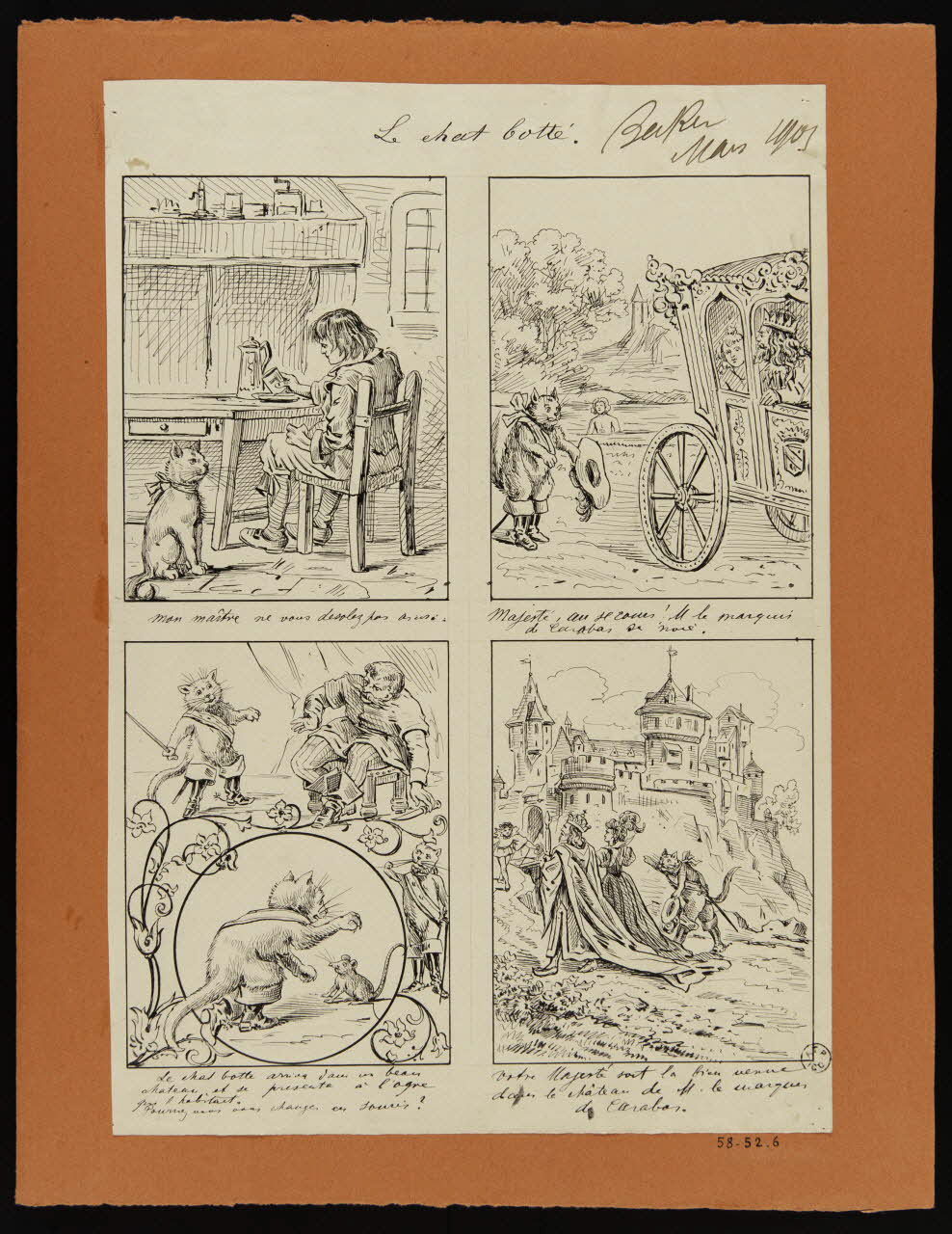Becker partie d'un ensemble de dessins Le chat botté. 1901 1958.52.6 Photo