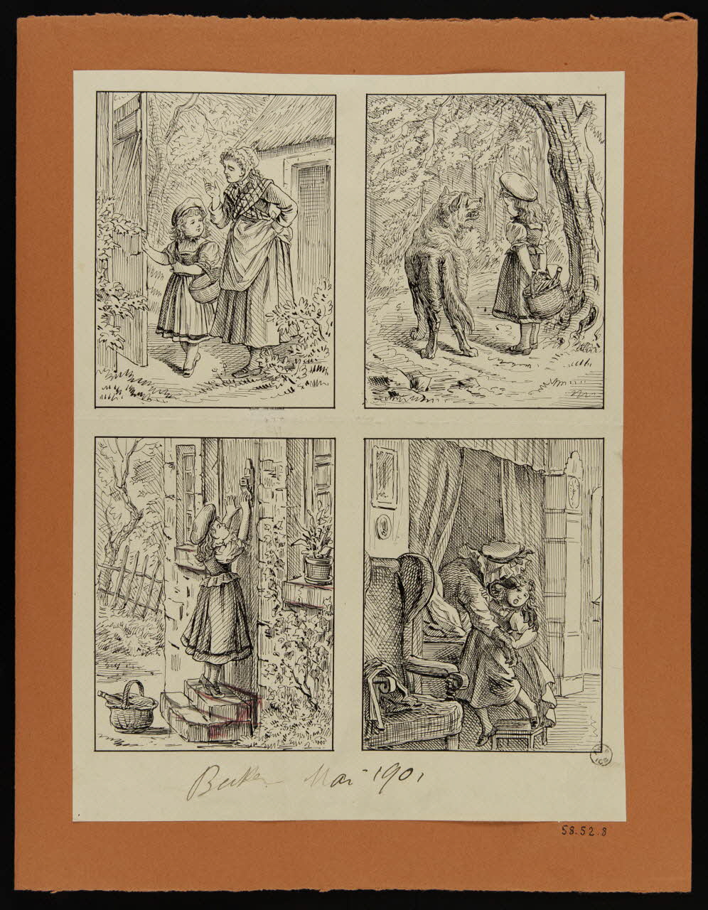 Becker partie d'un ensemble de dessins Le petit chaperon rouge 1901 1958.52.8 Photo