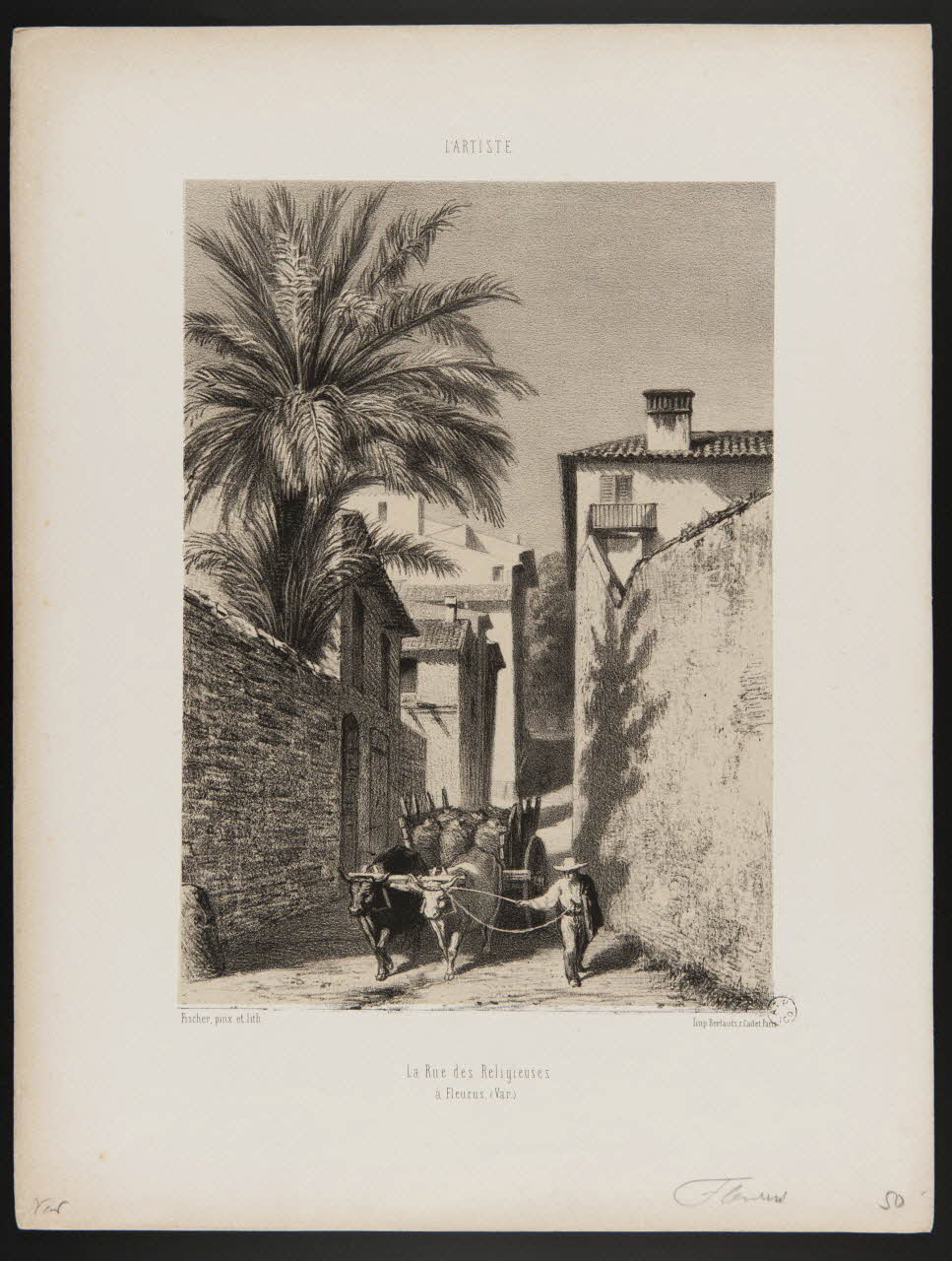 estampe L'ARTISTE.  La Rue des Religieuses  à Fleurus. (Var.) 1959.114.30 Photo