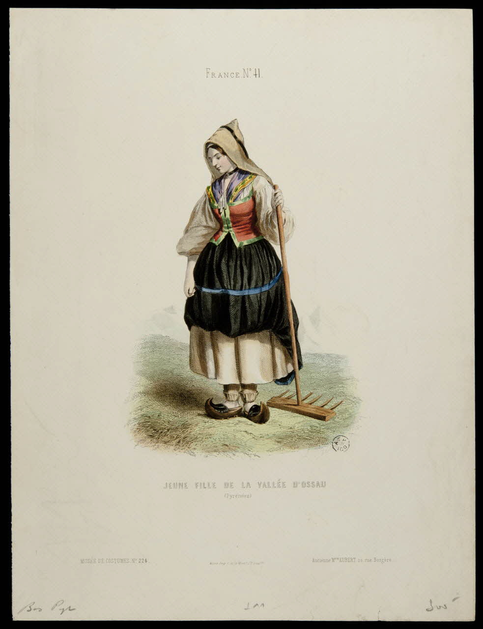 estampe JEUNE FILLE DE LA VALLEE D'OSSAU  (Pyrénées) 1959.114.6 Photo