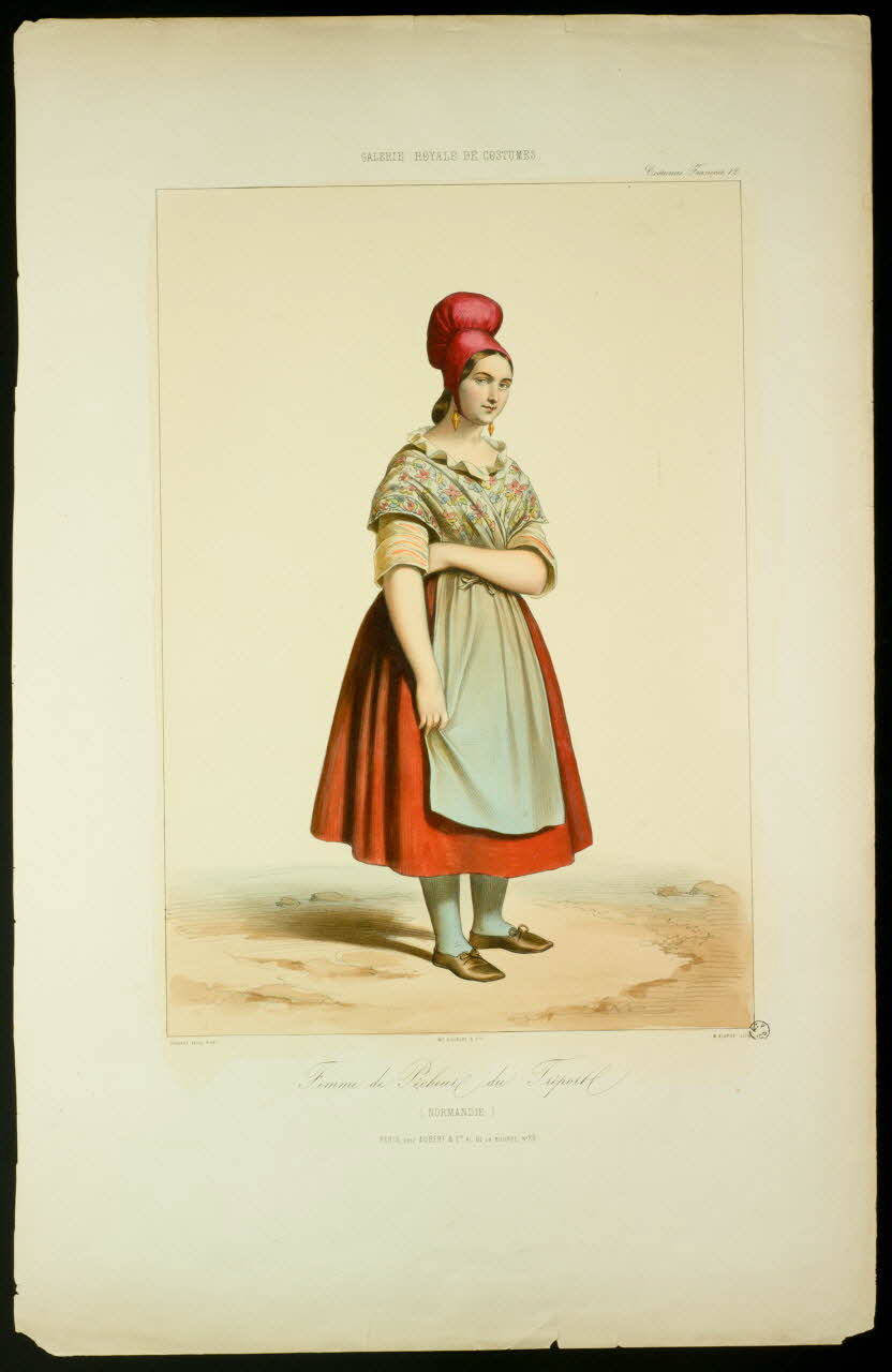 estampe GALERIE ROYALE DE COSTUMES.  Femme de Pêcheur du Tréport.  (NORMANDIE.) 1959.115.23 Photo