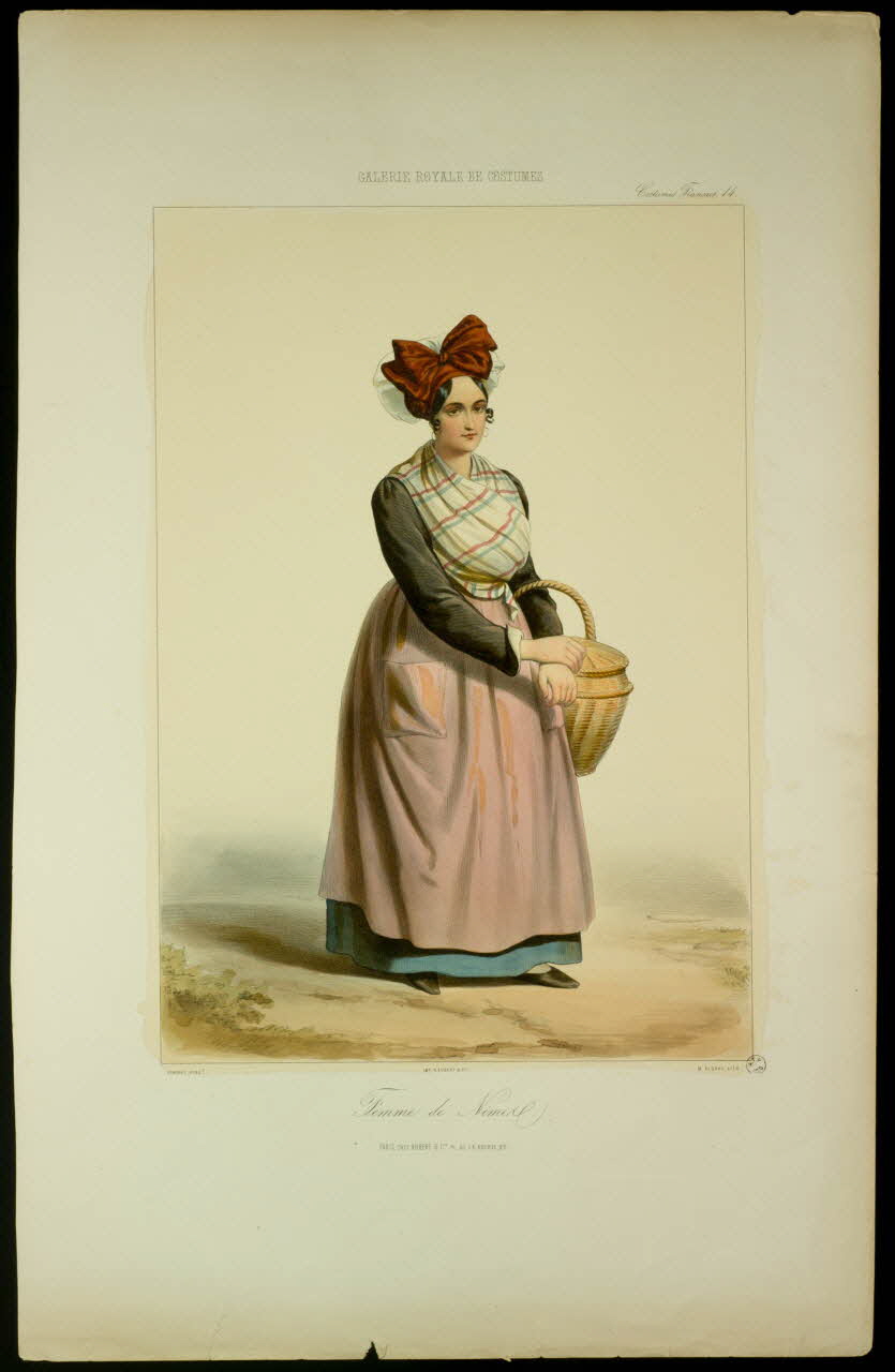 estampe GALERIE ROYALE DE COSTUMES.  Femme de Nimes. 1959.115.24 Photo