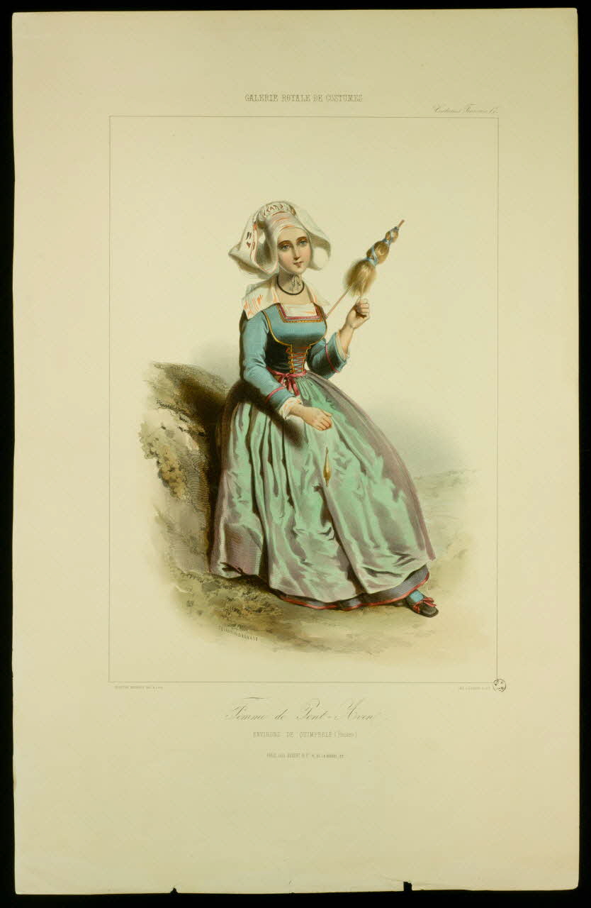 estampe GALERIE ROYALE DE COSTUMES.  Femme de Pont-Aven.  ENVIRONS DE QUIMPERLE (Finistère.) 1959.115.25 Photo