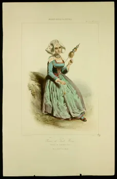 estampe GALERIE ROYALE DE COSTUMES.  Femme de Pont-Aven.  ENVIRONS DE QUIMPERLE (Finistère.) 1959.115.25  Photo
