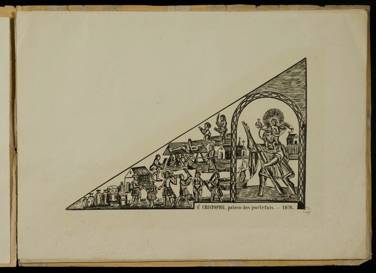 blason de corporation St. CHRISTOPHE, patron des portefaix. - 1876. 1959.127.11 Photo