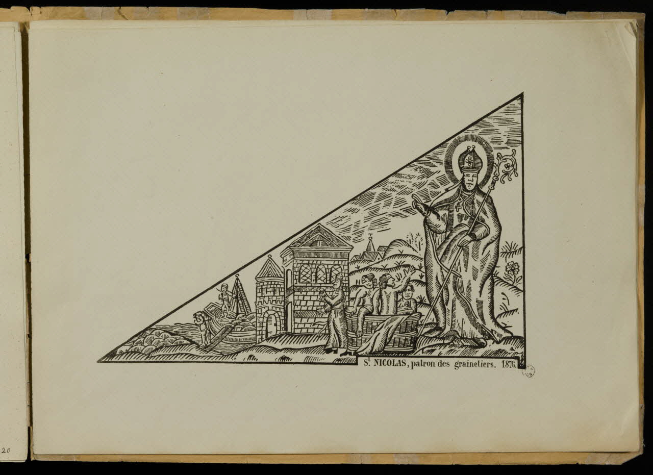 blason de corporation St. NICOLAS, patron des grainetiers. 1876 1959.127.21 Photo
